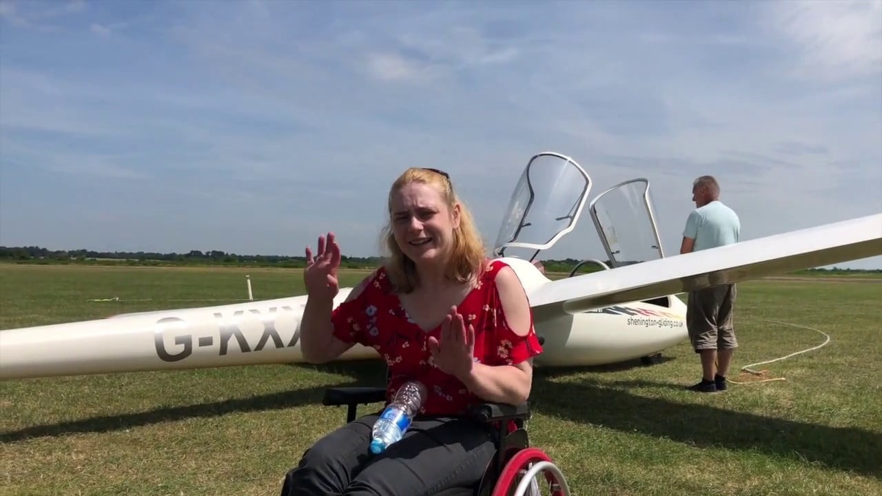 Steph goes gliding with Sportability